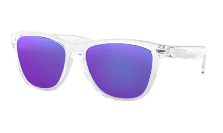 Oakley Sunglasses  Frogskins Polished Clear/Violet Iridium 24-305