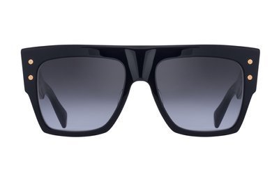 Balmain BPS-100A Black and gold-tone acetate B-I sunglasses