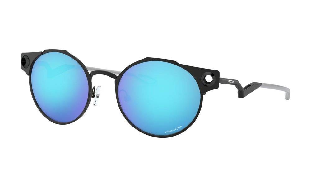 Oakley Sunglasses DEADBOLT Satin Light Steel/Prizm Sapphire OO6046-02